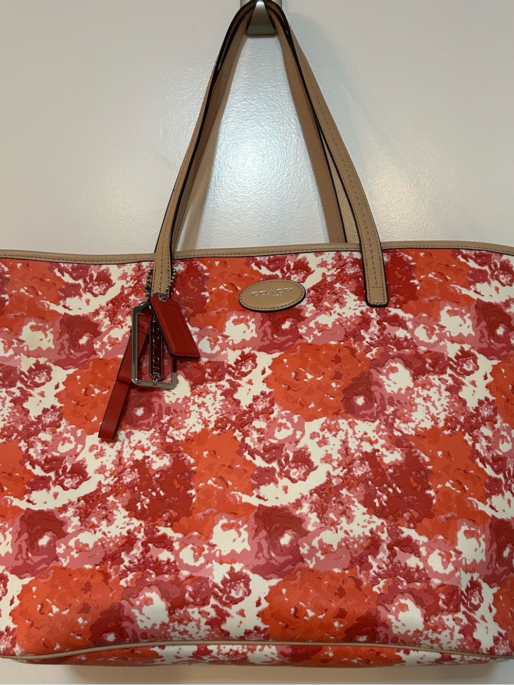 COACH F31314 Peyton Floral Print Top Handle Tote Bag Pre-Loved